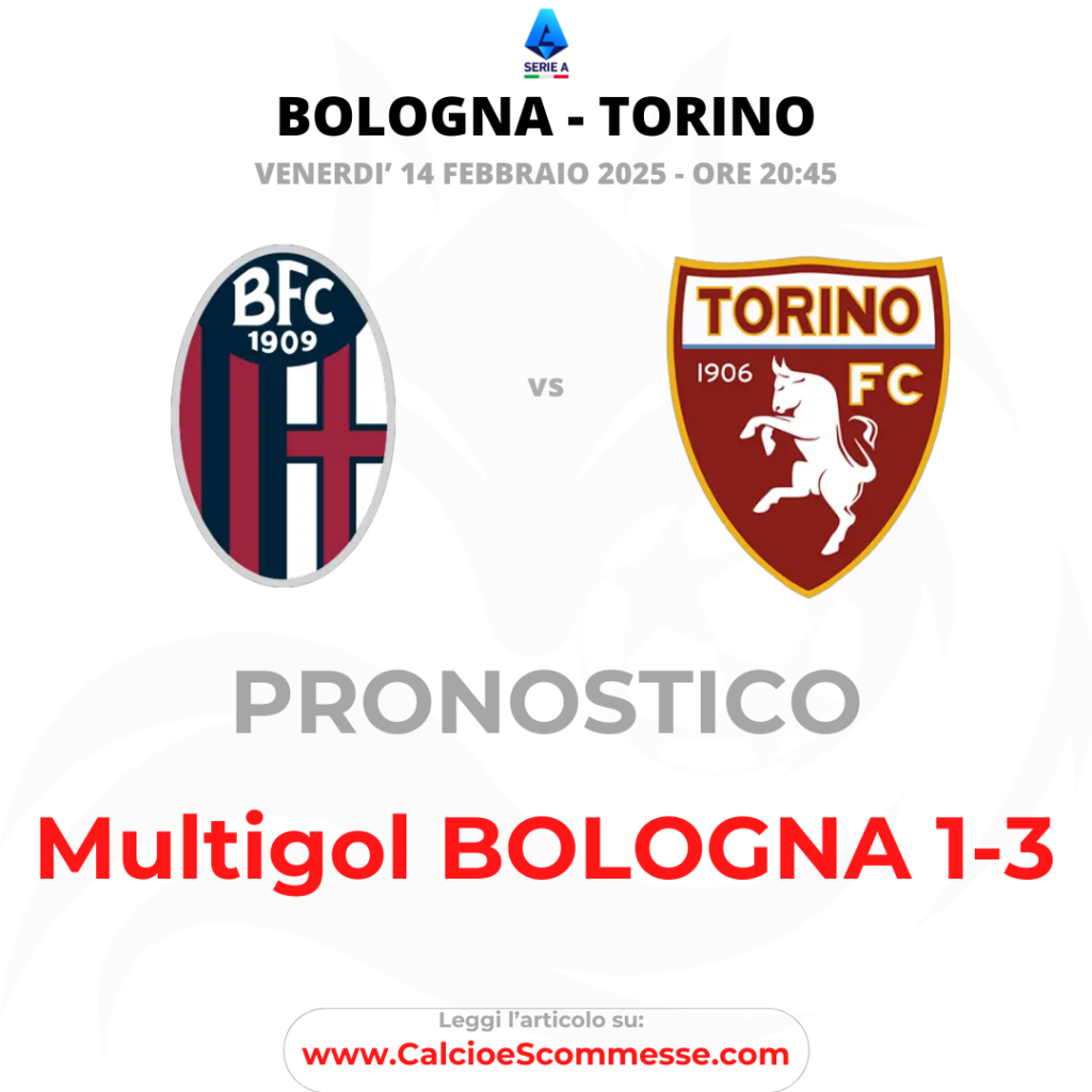 Pronostico Serie A Bologna - Torino del 14 febbraio 2025