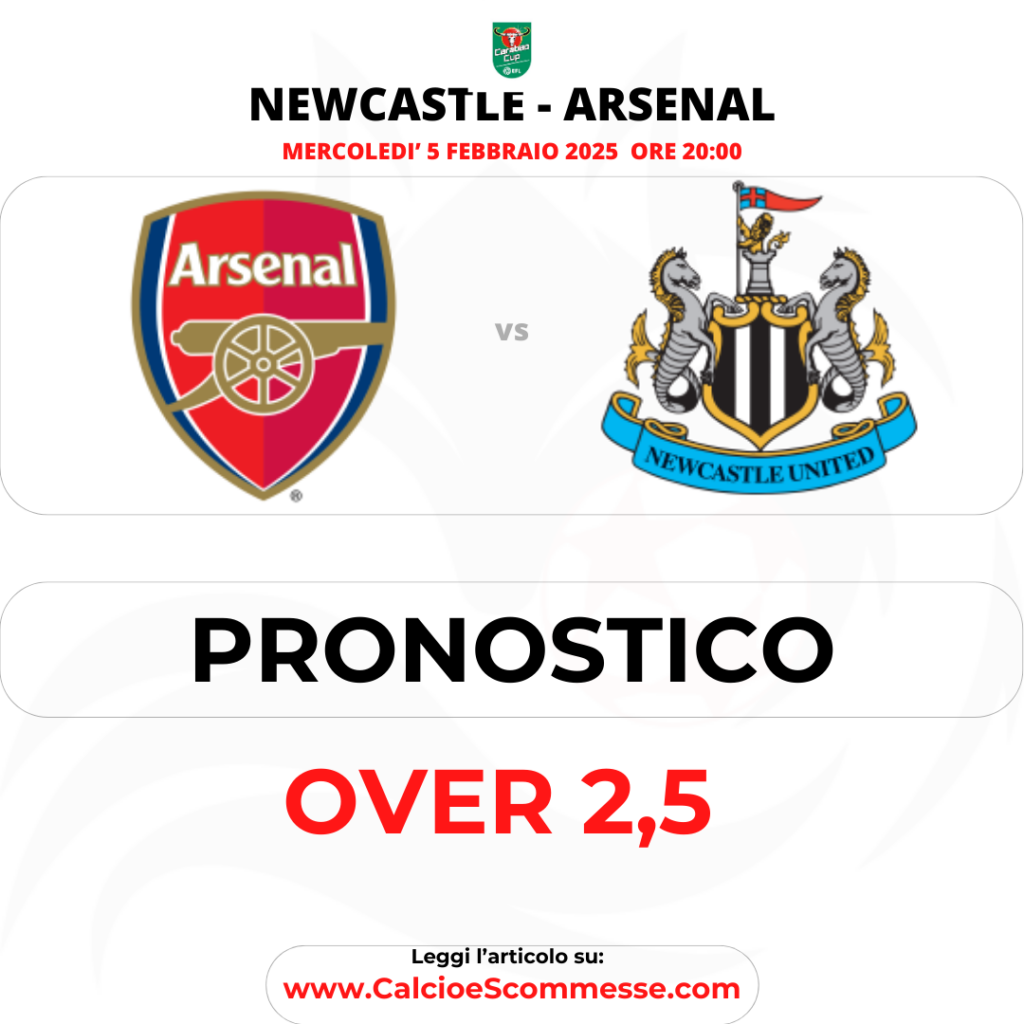 CARABAO CUP - EFLI PRONOSTICI NEWCASTLE ARSENAL