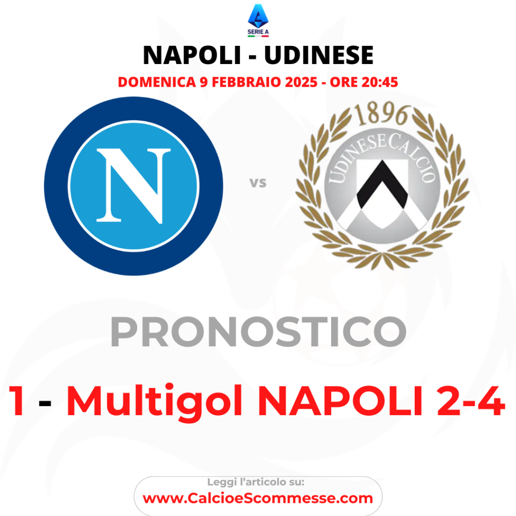 Pronostico Serie A NAPOLI - UDINESE del 9 febbraio 2025