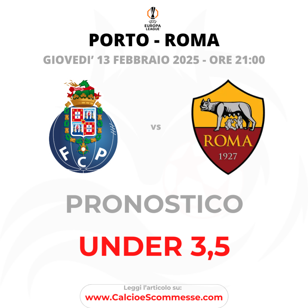 Pronostico Europa League PORTO - ROMA del 13 febbraio 2025