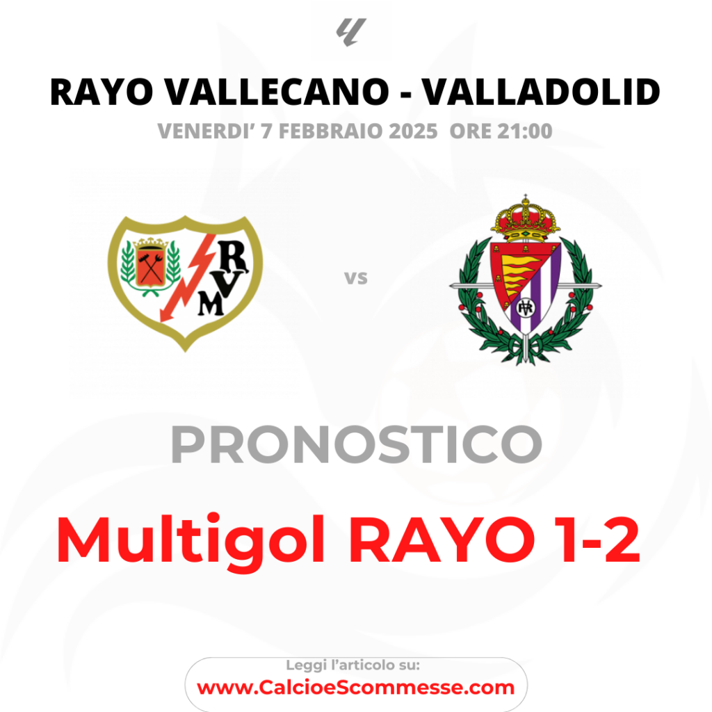 PRONOSTICO RAYO VALLECANO - VALLADOLID DEL 7 FEBBRAIO 2025