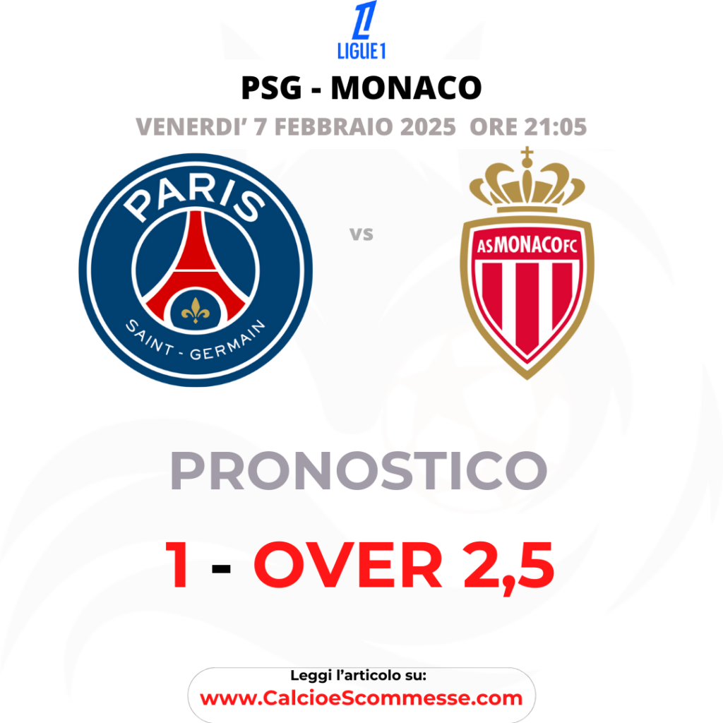 Pronostico PSG Monaco del 7 febbraio 2025